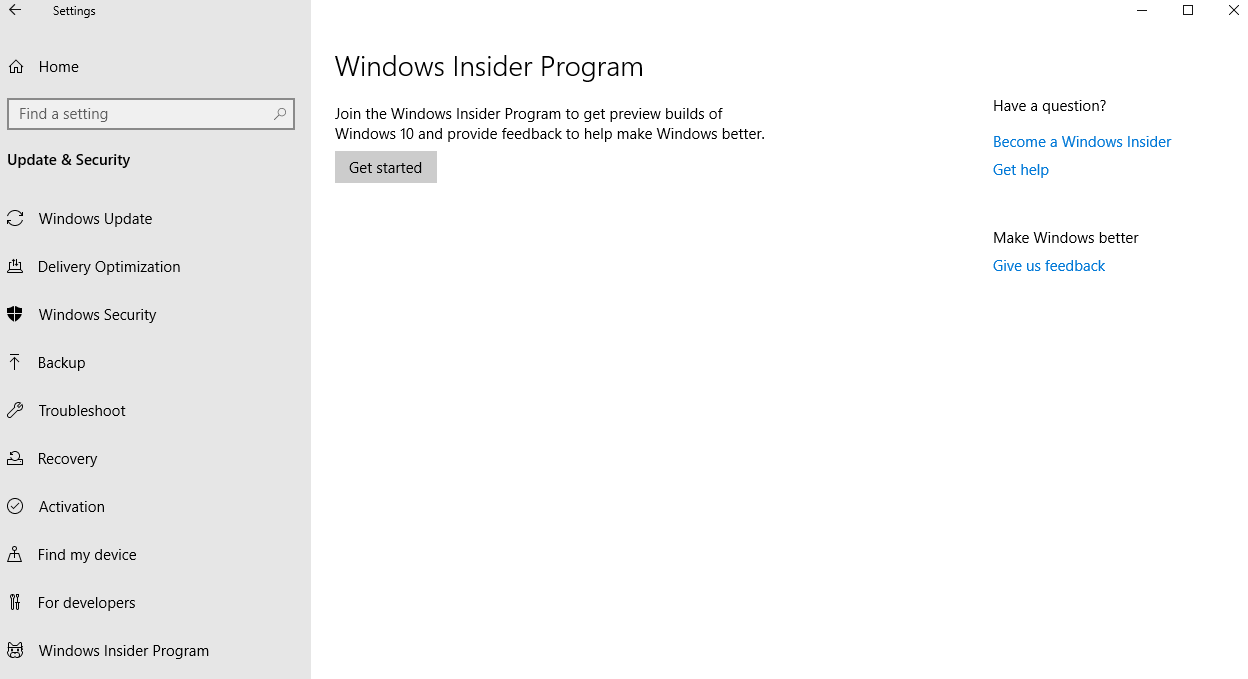 برنامج Windows Insider