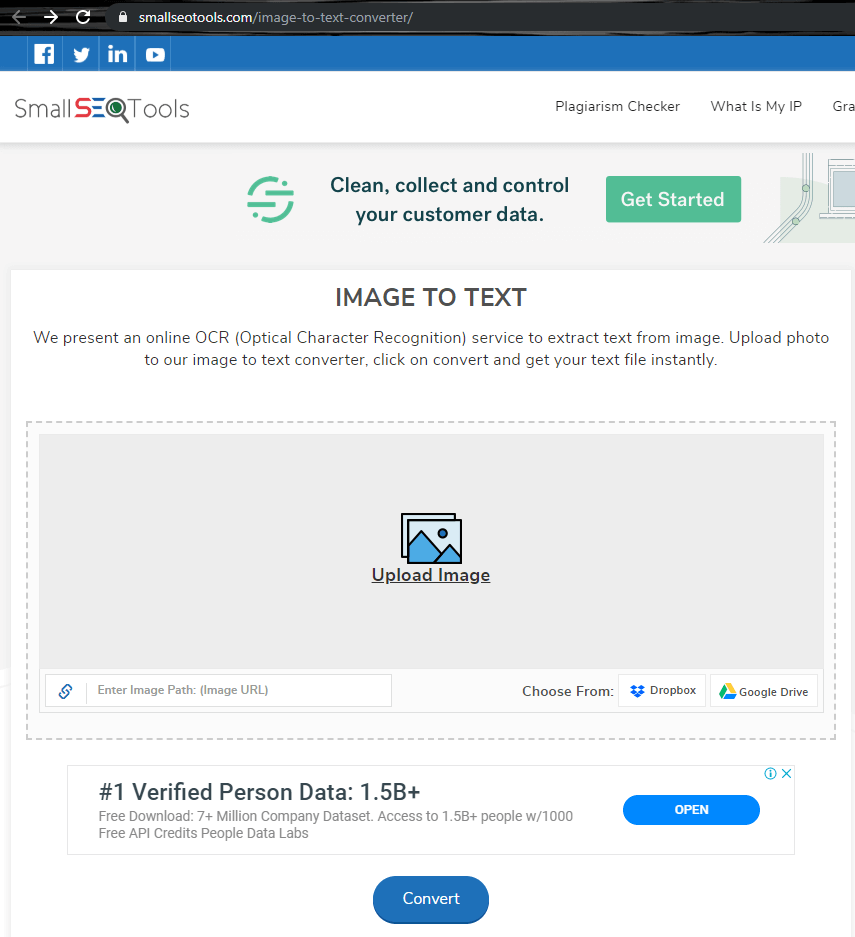 smallseotools online OCR Converter