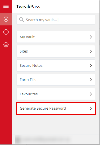 TweakPass_Gestione password