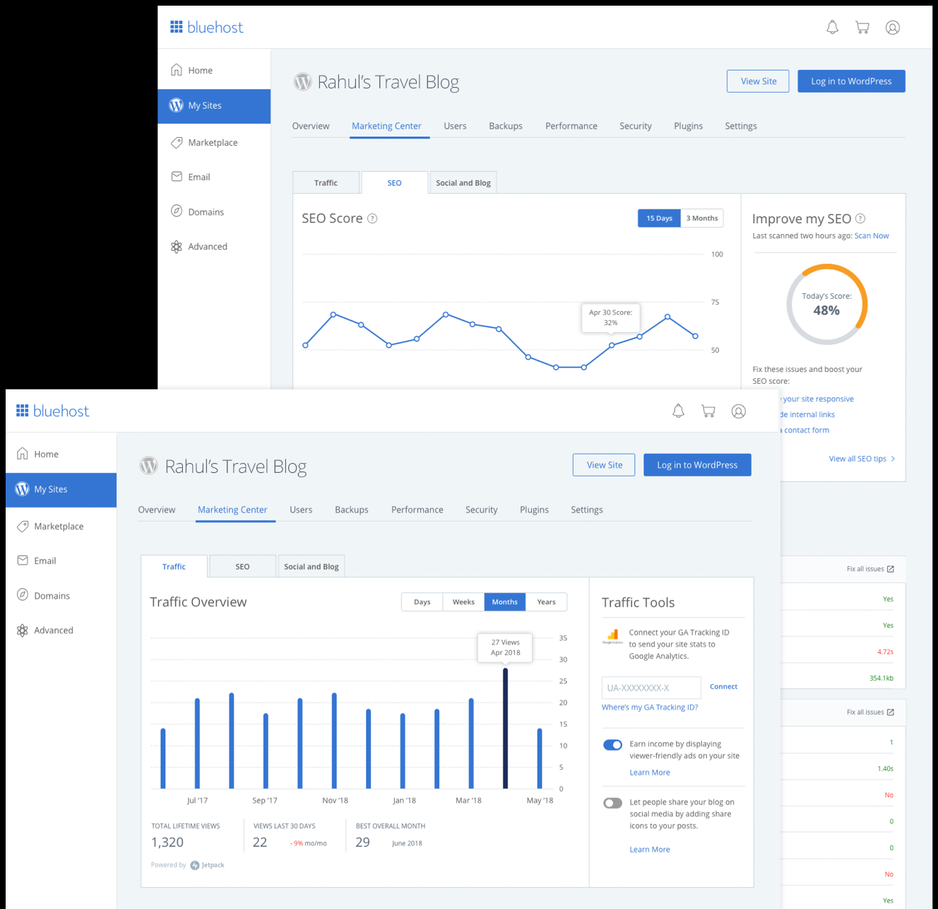 Bluehost เว็บโฮสติ้ง