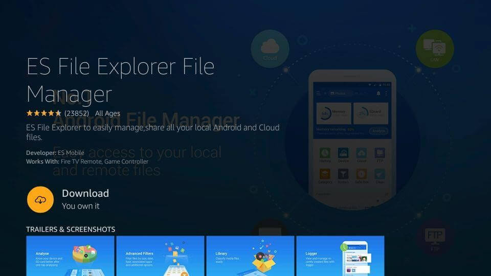 ES File Explorer_amazon Fire TV Stick