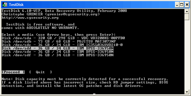 การกู้คืนข้อมูล TestDisk