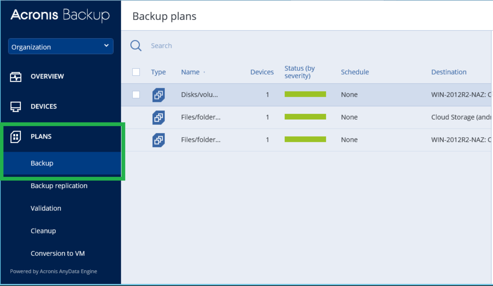 Copia de seguridad cibernética de Acronis