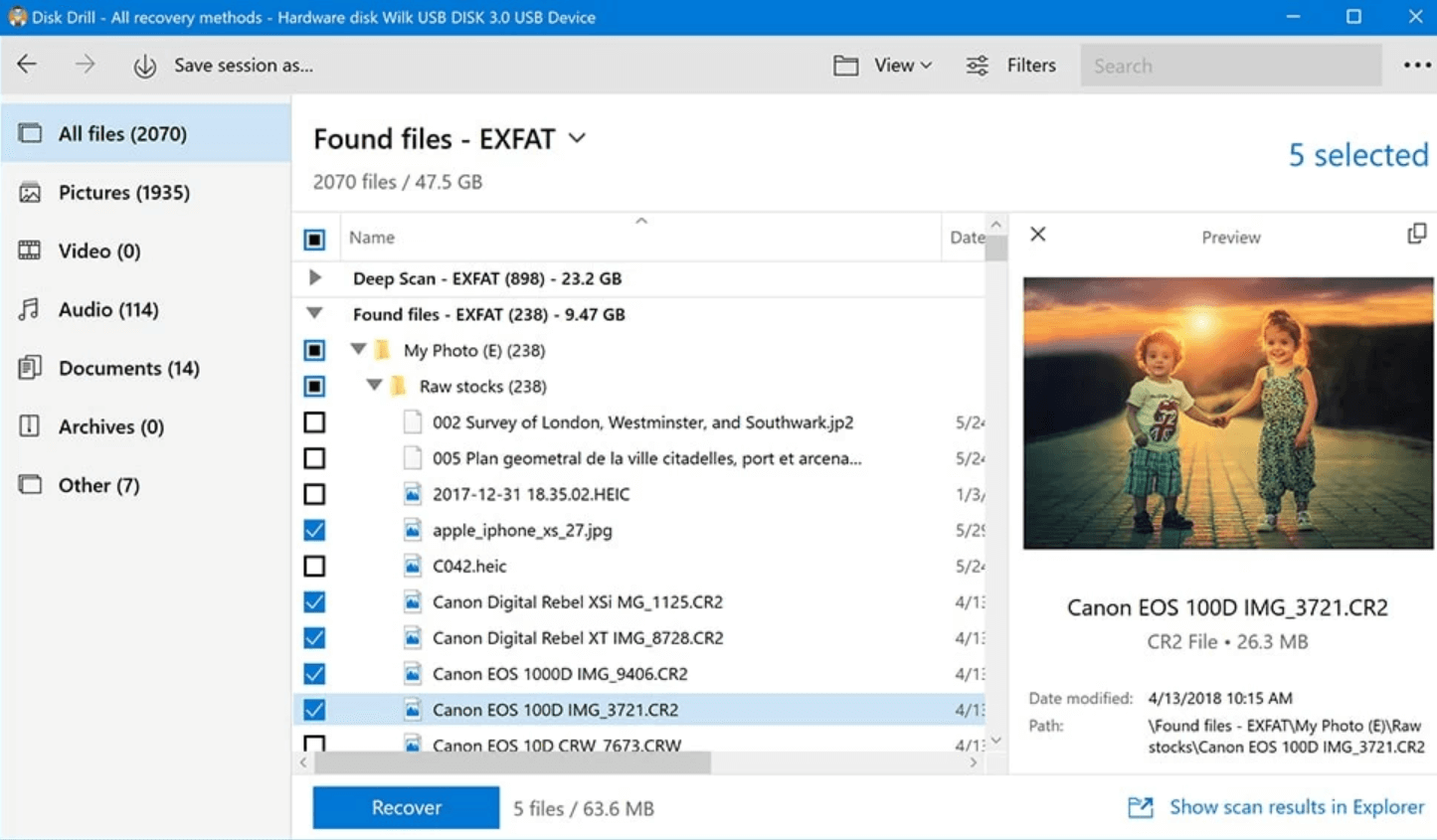 Récupération de données de forage de disque