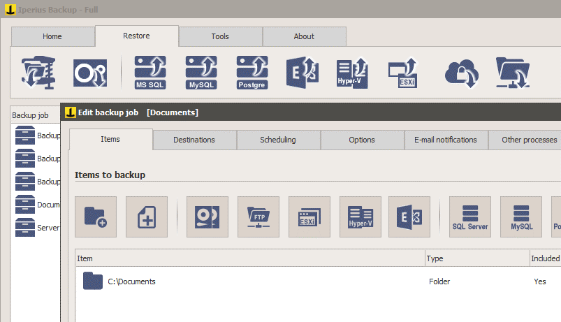 Iperiusバックアップ