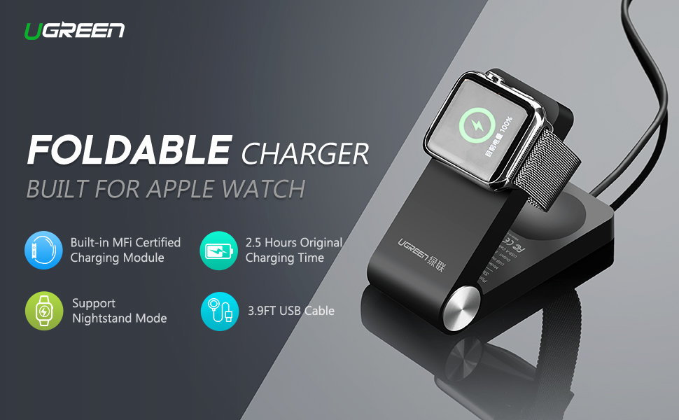 Pengisi Daya Apple Watch Magnetik Nirkabel Lipat UGREEN