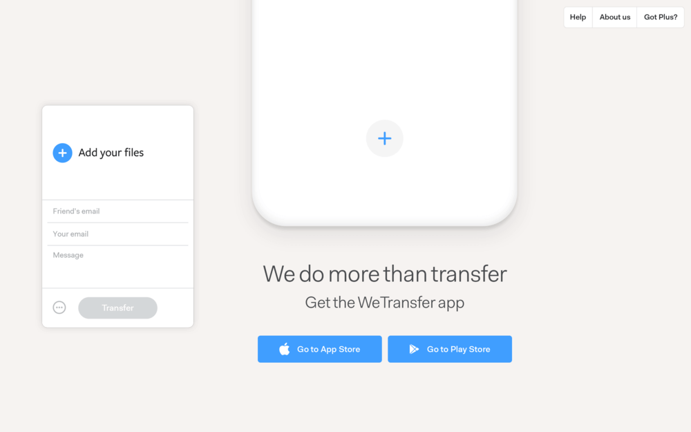 Aplicația Wetransfer