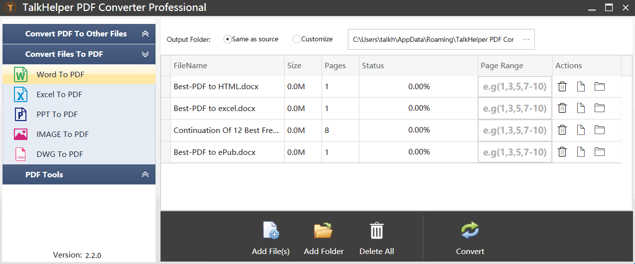 ตัวแปลง PDF ของ TalkHelper