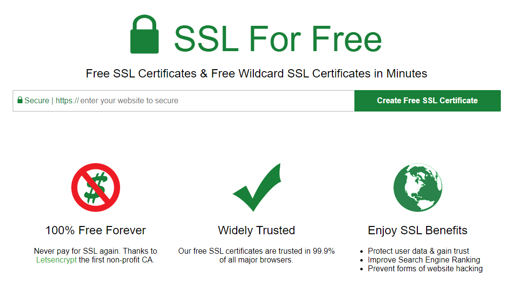 免费 SSL 证书颁发机构