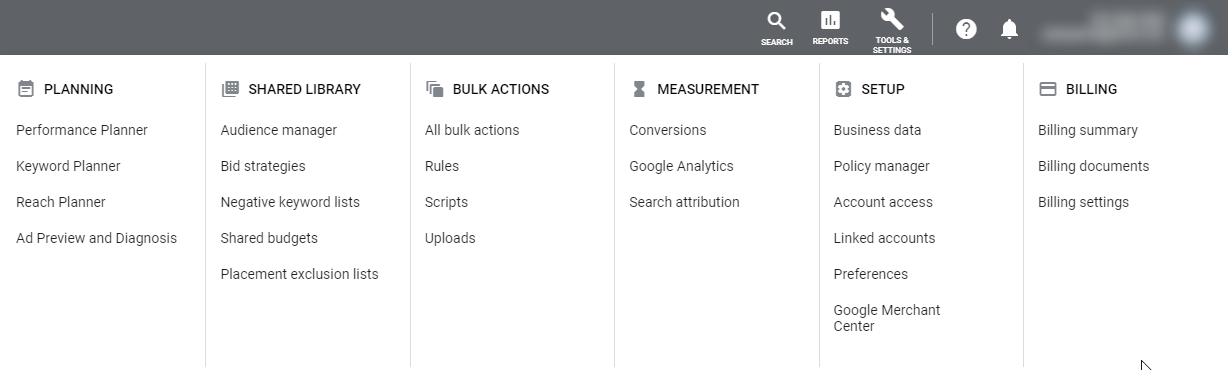 Outils de planification de mots clés Google