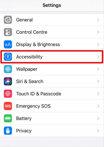 Acessibilidade - Configurações no iPhone