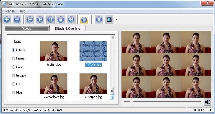 Software de webcam falso