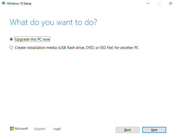 instalación de Windows 10