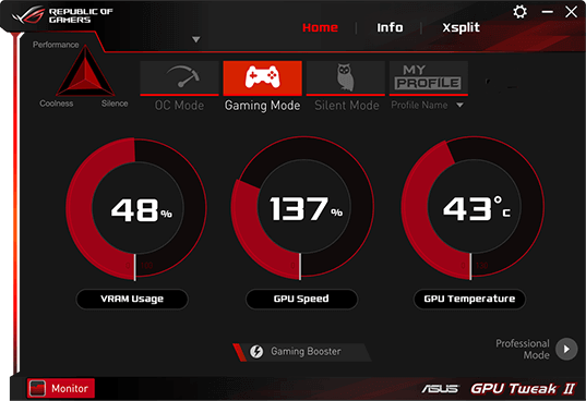 Podkręcanie karty graficznej ASUS