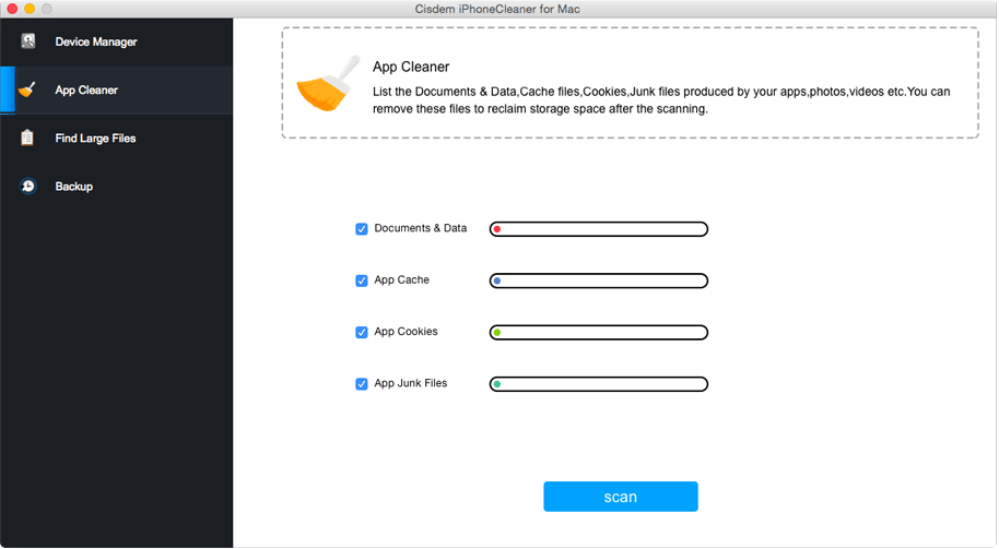 Aplicativo de limpeza de iPhone Cisdem