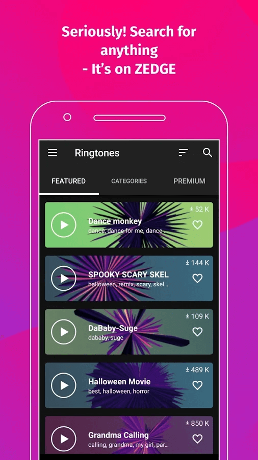 Zedge - Ringtone Maker Apps لنظام Android