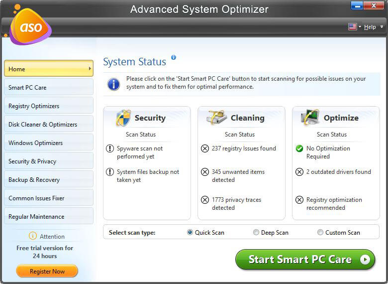 Advanced System Optimizer- Scan