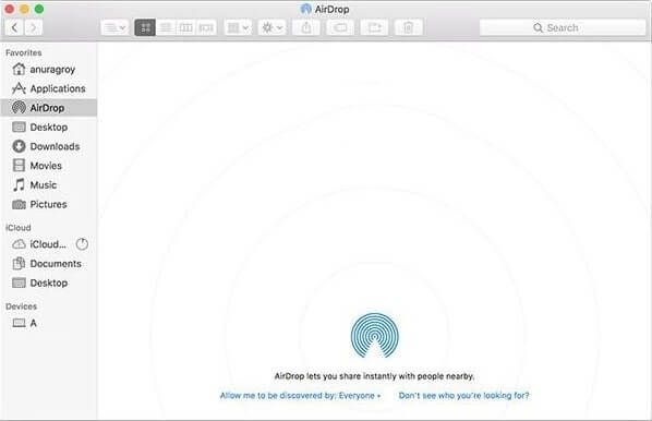 ถ่ายโอนไฟล์จาก Mac ไปยัง Mac โดยใช้ AirDrop