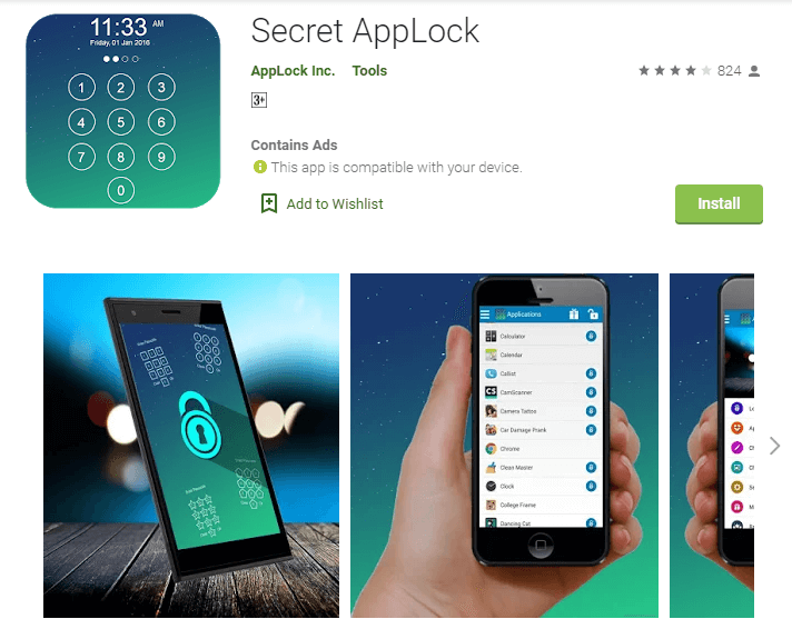 Verrouillage d'application secret