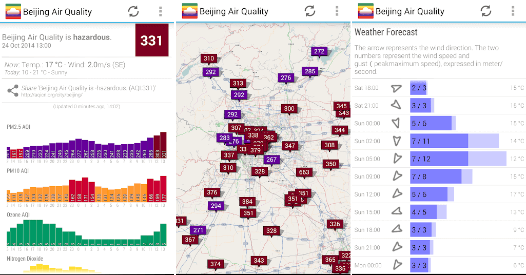 Calidad del aire en tiempo real AQI