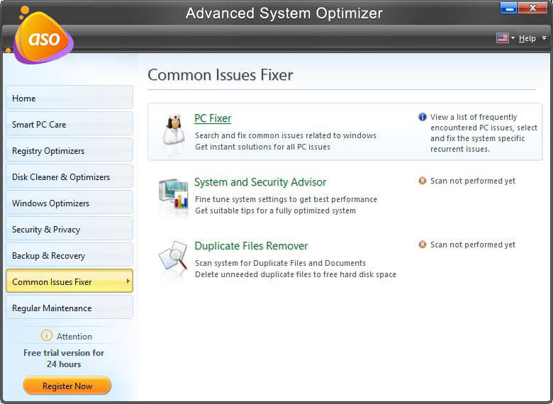 Optimizator avansat de sistem - Remediere probleme comune