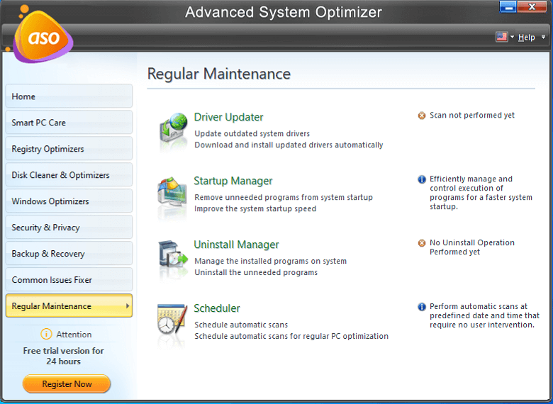 Optimizator avansat de sistem _ Întreținere regulată