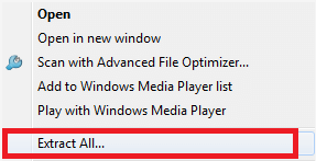 Buka zip File di Windows