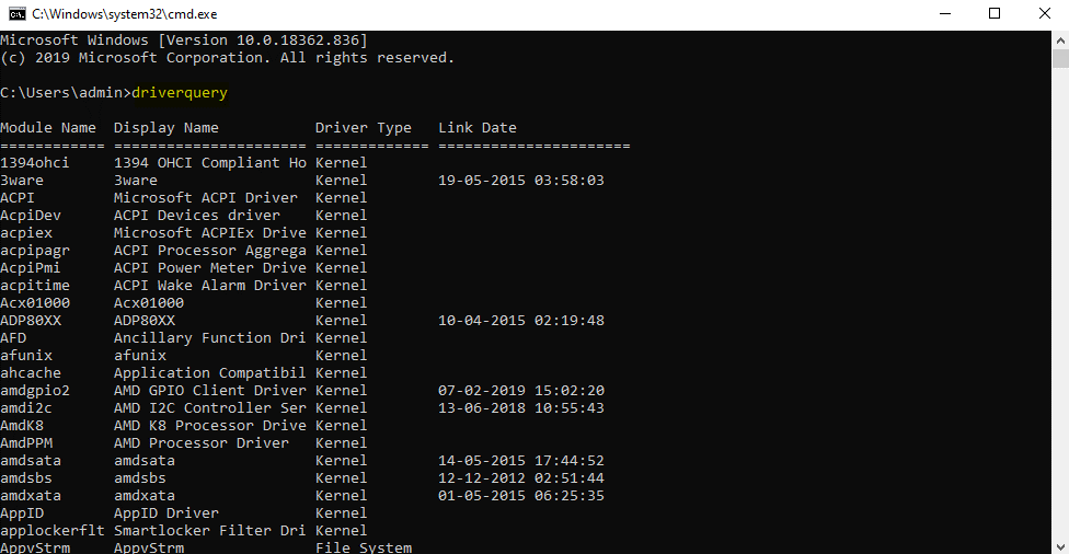 Lista sterowników PC