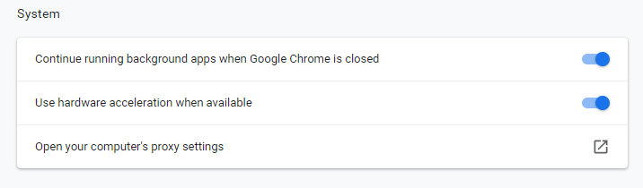 Desative a aceleração de hardware do chrome