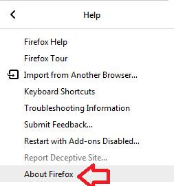 Seleccione Acerca de Firefox