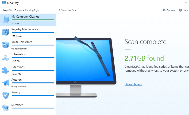 マイコンピュータのクリーンアップ-CleanMyPC