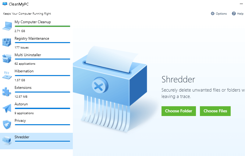 Destruidor no CleanMyPC