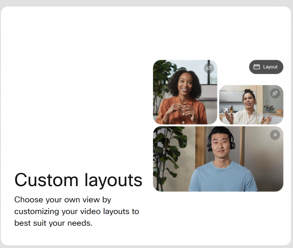 Layouts personalizados Webex 2022