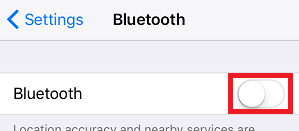 desligue o bluetooth