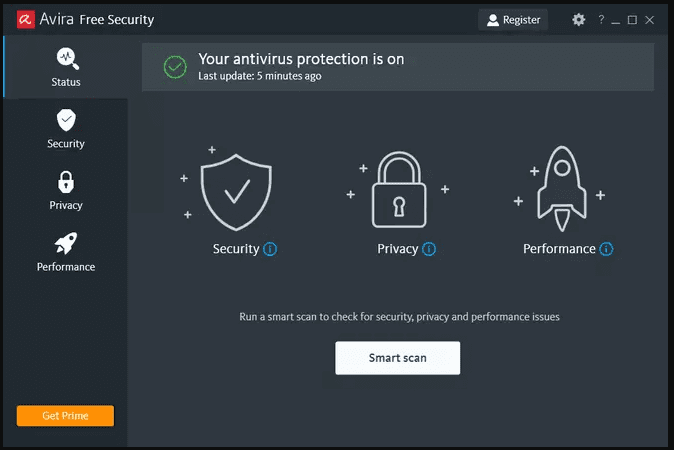 Conjunto de seguridad gratuito de Avira