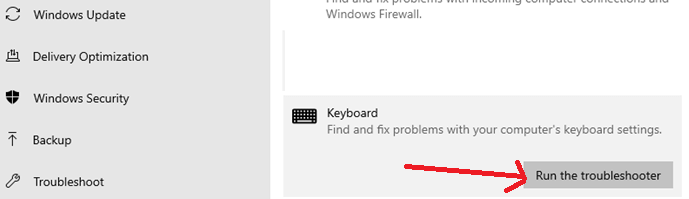 Rulați Instrumentul de depanare a tastaturii