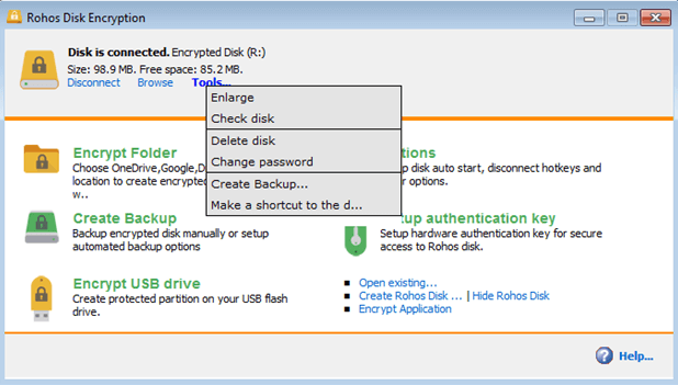 Enkripsi Disk Rohos