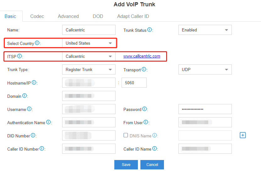 PBX callcentric