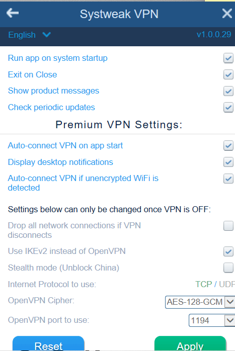 VPN débil del sistema