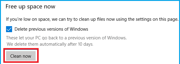 Ștergeți versiunea anterioară de Windows