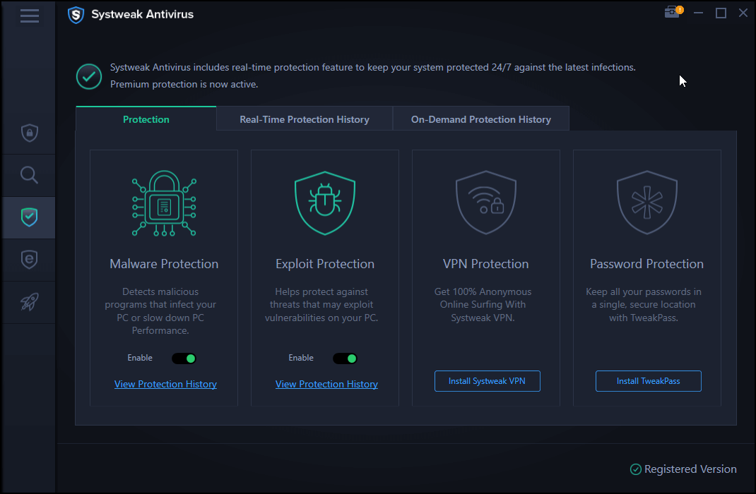 Antivirus Systweak - Protection