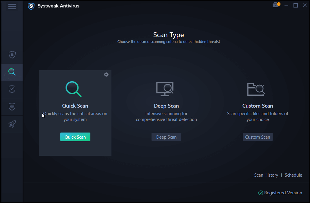 Systweak Antivirus- สแกนด่วน