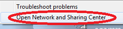 Öffnen Sie das Netzwerk- und Freigabecenter