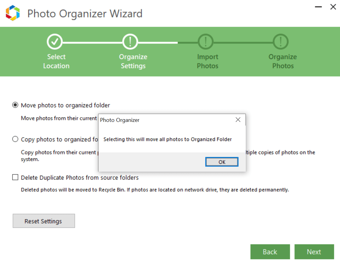 Fotoğrafları organize klasöre taşı