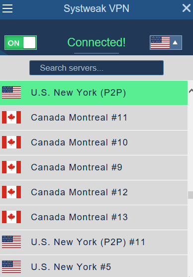 Selectați Systweak VPN Server