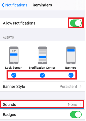 Permitir recordatorios de notificaciones