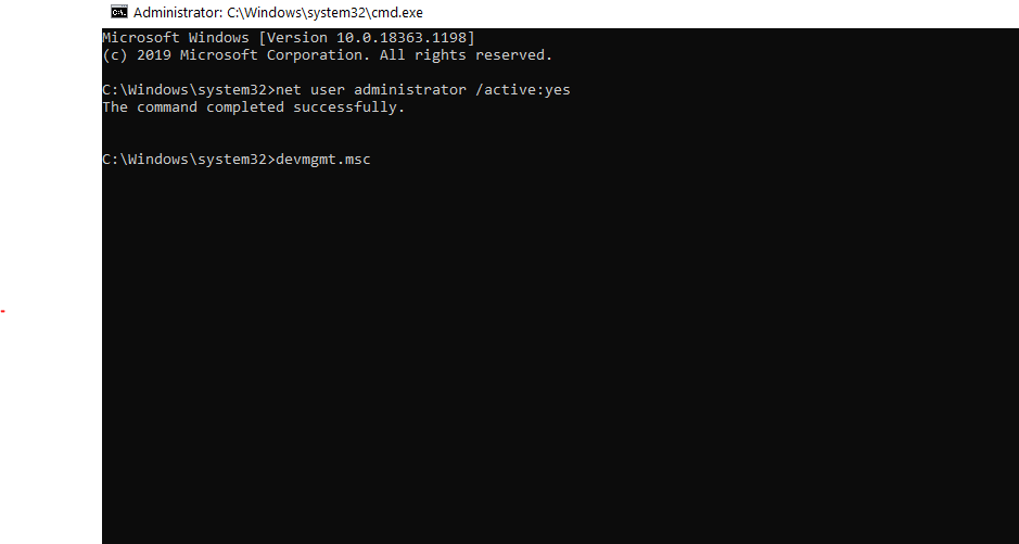 Command Prompt untuk menyelesaikan masalah manajer perangkat