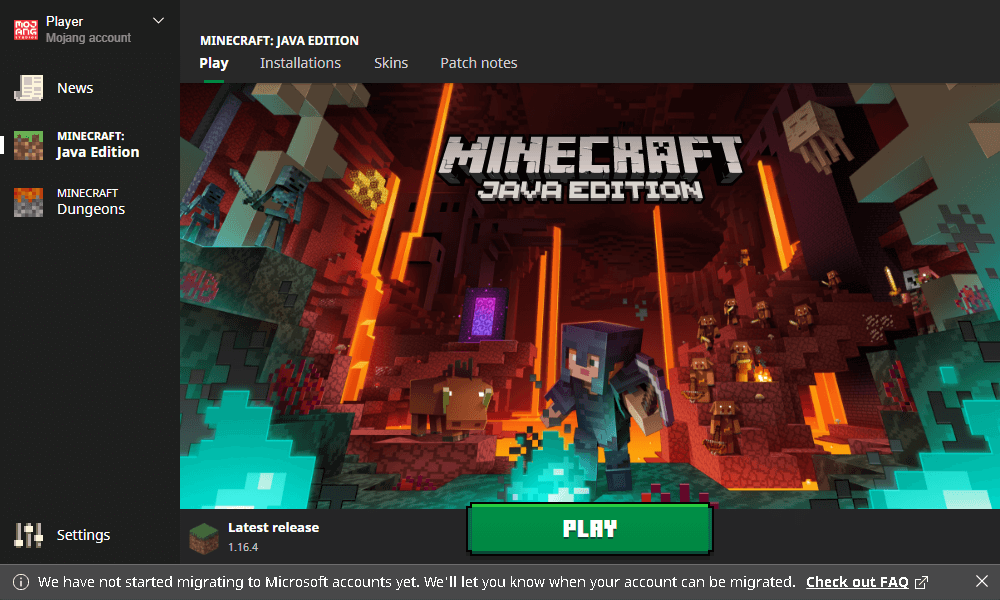 Atualizar Minecraft no Windows