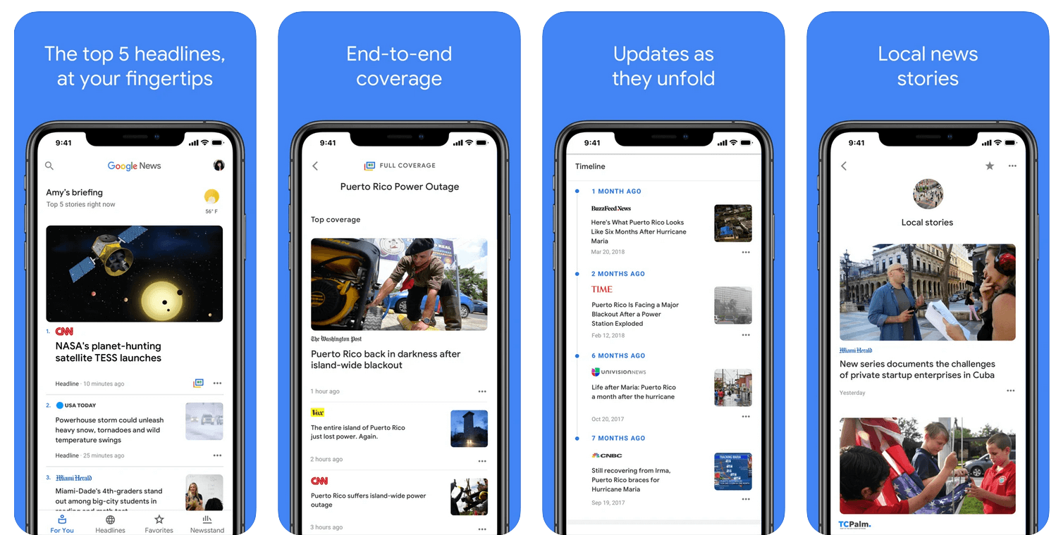 Google 뉴스 및 날씨 앱
