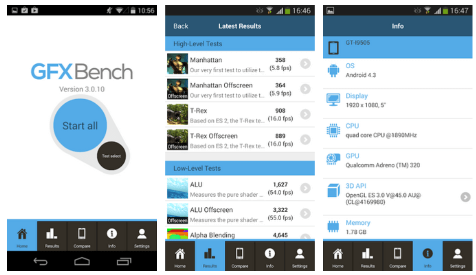 GFXBench Android เกณฑ์มาตรฐาน